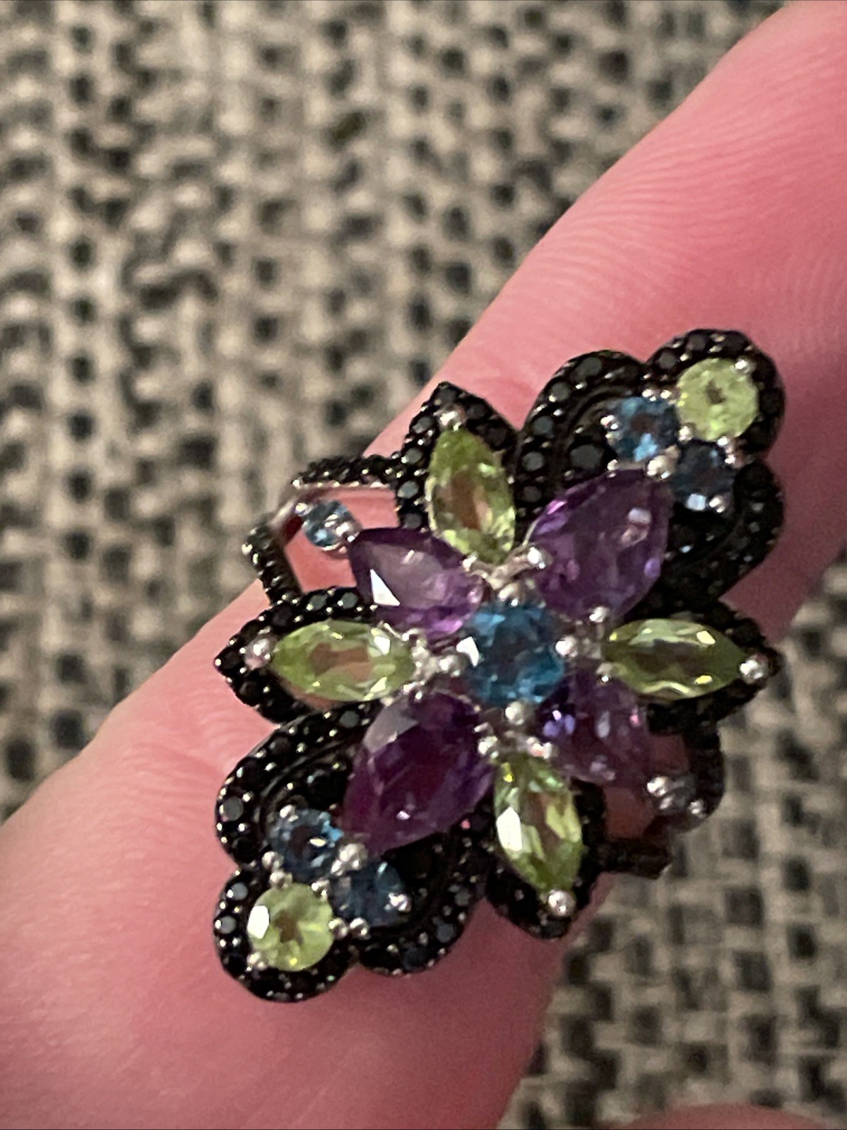 DK Multi gemstone Ring Size 9 - image 1