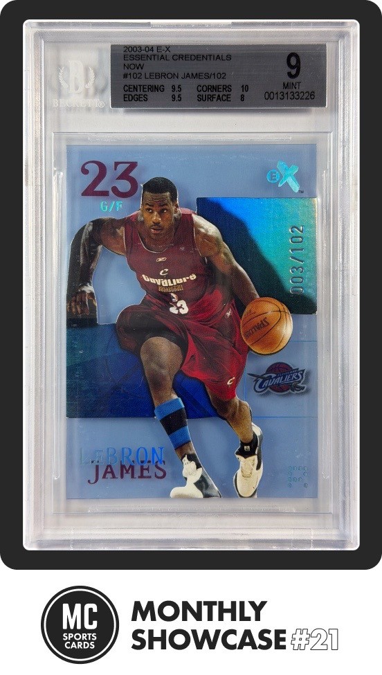 LEBRON JAMES BGS 9 2003-04 FLEER E-X #102 ESSENTIAL CREDENTIALS NOW ROOKIE /102