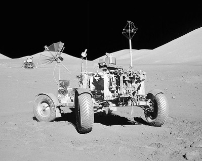 APOLLO 17 ROVER W/ LUNAR MODULE ON MOON PHOTOGRAPH PHOTO PRINT