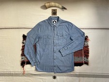 Volcom Arbeitshemd M Skate Oxford Twill blau Baumwolle Metallknöpfe 43" portofrei UK