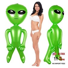 2 Pieces Giant Inflatable Alien 63 Inch Jumbo Green Blow Up 2 Pack Large