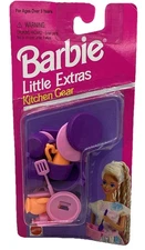 1995 Unopened Barbie Little Extras Kitchen Gear Pack Pots & Pans Mattel #6706-94