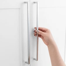 Pack of 5, 12-5/8 Inch Hole Centers, Polished Chrome Square Bar Kitchen Cabin...