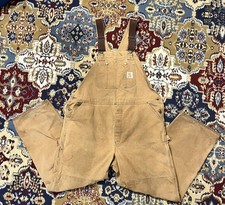 Vtg Carhartt Overalls Size 40x30 Mens Rugged Canvas Work Construction Painter