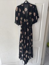 Tolani Long Black Flowing Black Floral Dress