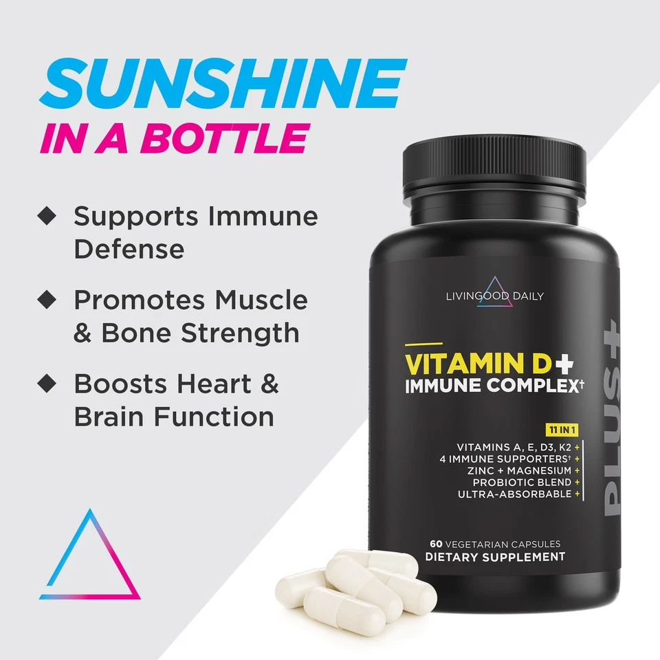 Vitamina D + Complejo Inmune, Elaborado con Vitamina D3 K2, Zinc, Magnesio, Vitamina... Foto 2 de 4