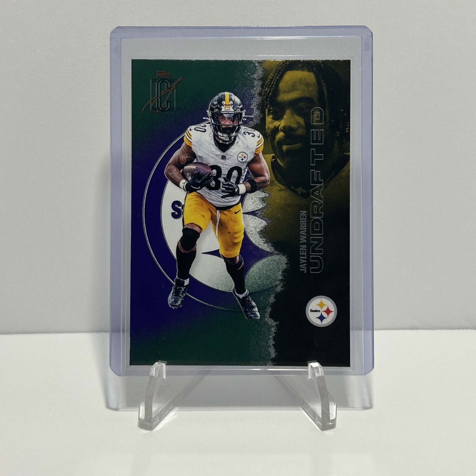 2025 Topps Signature Class Jaylen Warren #45 Green/Purple Pittsburgh Steelers