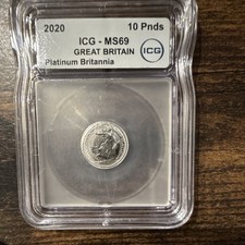 British Royal Mint 2020 Platinum Britannia 10 Pounds ICG MS69