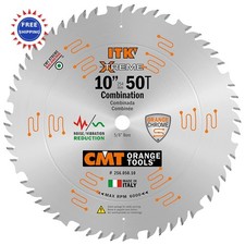 10 Inch x 50 Teeth 4 ATB + 1 Flat Grind with 5/8 Bore CMT Saw Blade 256.050.10