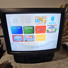 Sony Trinitron KV-20VM20 20" CRT TV/VCR Combo Retro Gaming Television Tested 