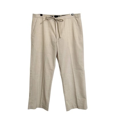 JF J Ferrar Cropped Ankle Dress Pants Trousers Mens L 36/38 Stretch Beige Tan