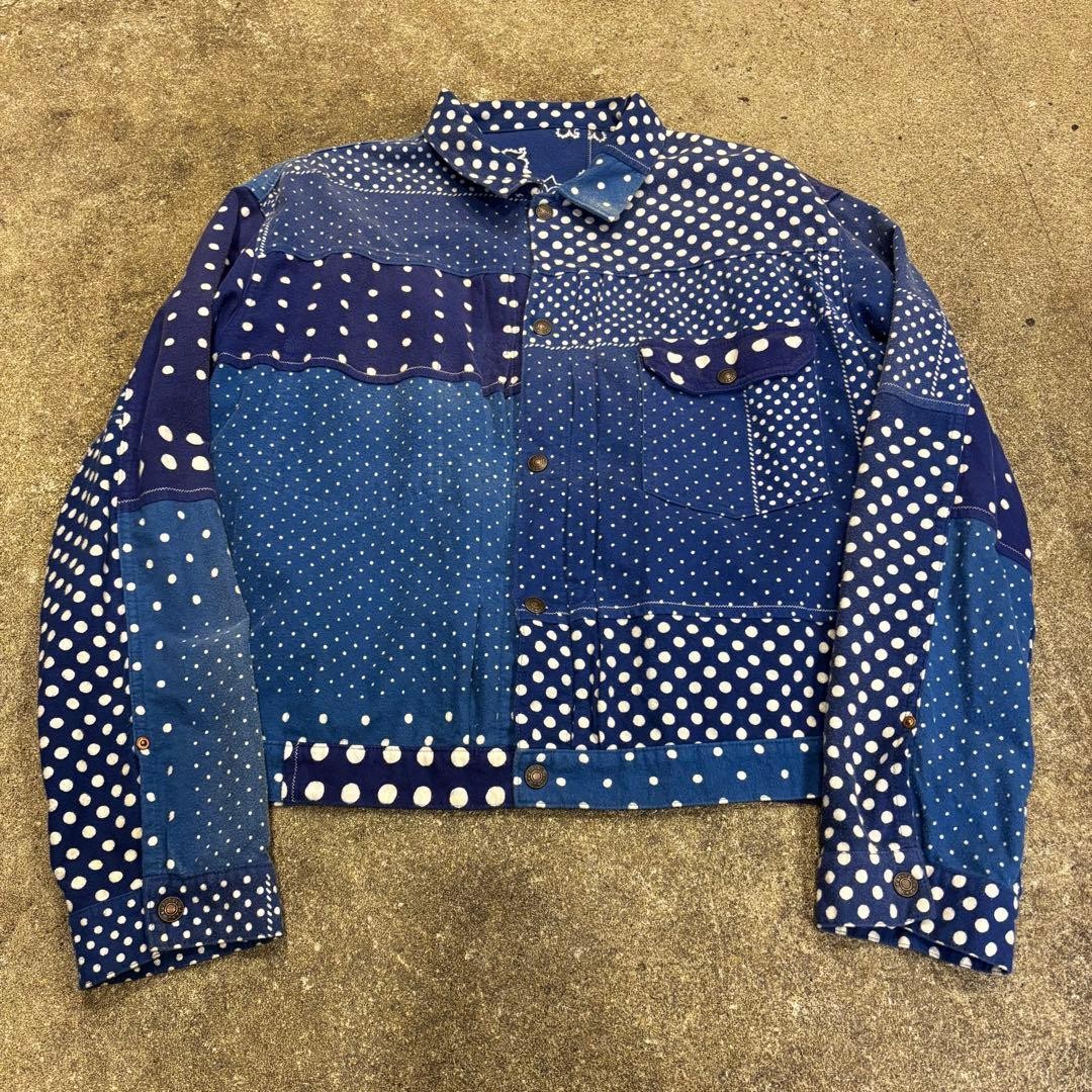 KAPITAL Reversible Patchwork Flannel Jacket Polka… - image 4