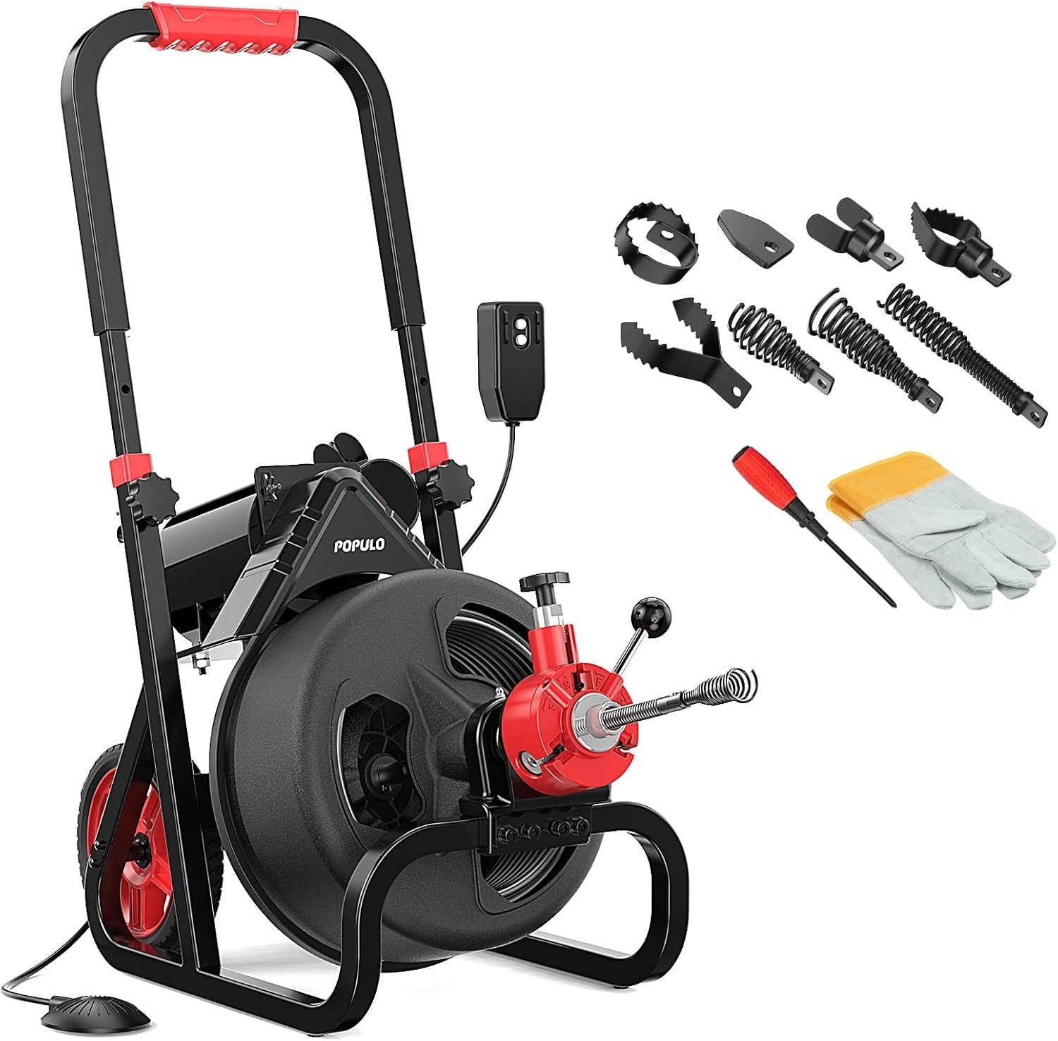 8-Piece Drain Cleaning Tool Set for 50FT-100FT Systems - Built to Last