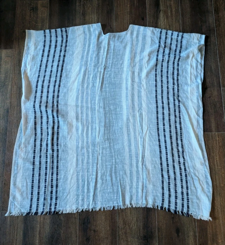 Poncho American Eagle Vaquera Costera Boho Playa Fray Rayas Gran Tamaño Festival Foto 4 de 4