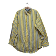 Ralph Lauren Classic Fit Striped Button Down Shirt Yellow Blue White Men's L