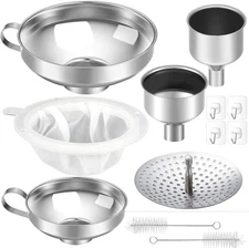 Gejoy 12 Pcs Metal Canning Funnels Set Wide Mouth Mason Jar for White 