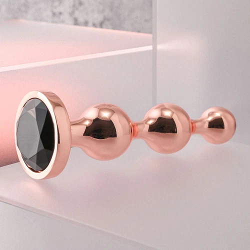 Gender X GOLD DIGGER Large - Rose Gold Large Butt Plug with Black Gem Base - Imagen 3 de 9