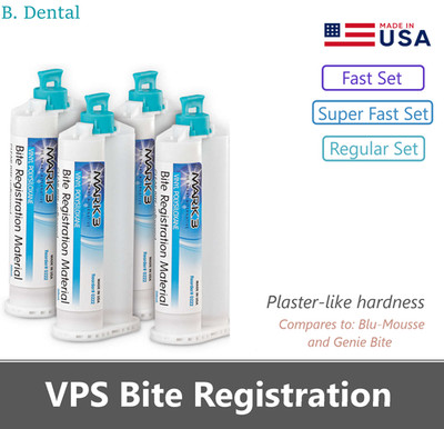 50ML Dental Bite Registration Material REGULAR Set Unflavored Cartridges 1-12/BX