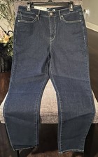 Seven7 Jeans Womens Size 12 Blue Dark Wash High Rise Skinny Stretch Five Pocket