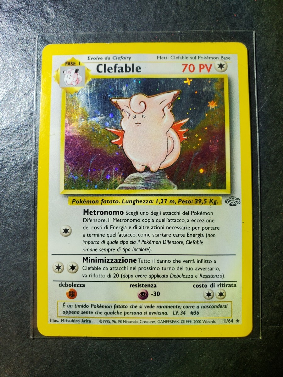 Pokémon TCG Italian Clefable Jungle 1/64 Holo Unlimited Holo Rare