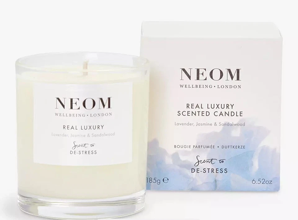 NEOM SCENT TO DE-STRESS SINGLE WICK CANDLE 185G - Brand New RRP £38