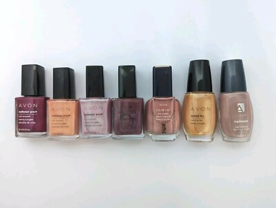 Lot 7 Avon Nail Polish Nailwear Speed Dry Color Last Discontinued New Old Stock