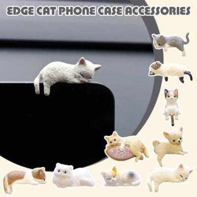 DIY Edge Cat Figurines Simulation Resin Cat Refrigerator Sticker Material M V1G4