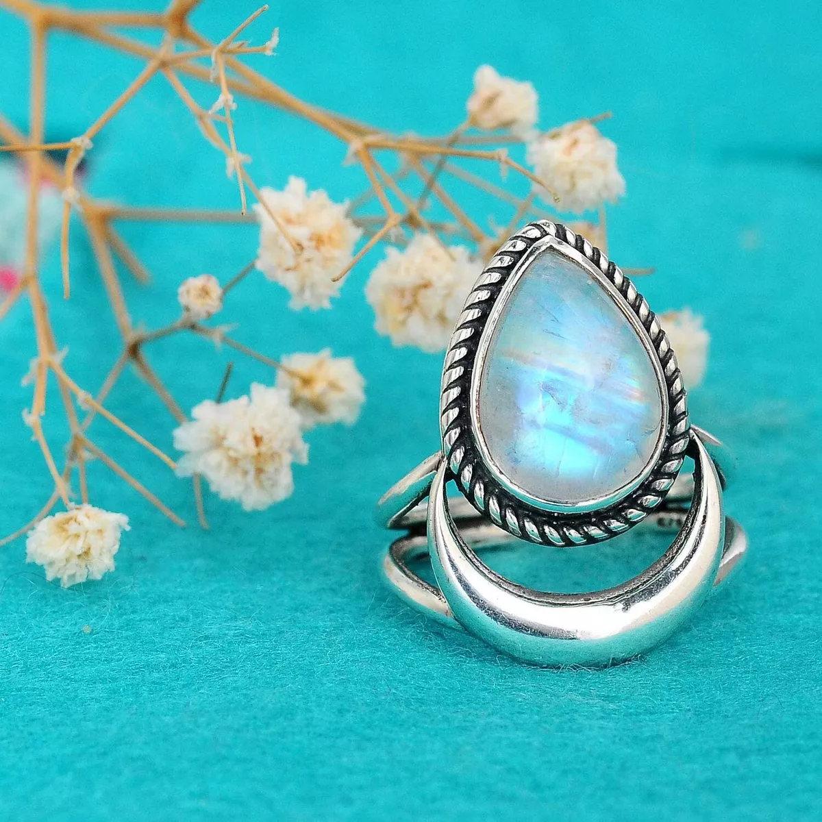 Bold Moonstone Band Ring Sterling Silver, Custom Gemstone Ring, Handmade  Statement Ring, Boho Ring for Women, Healing Crystal Ring - Etsy | Healing  crystal ring, Custom gemstone rings, Crystal rings