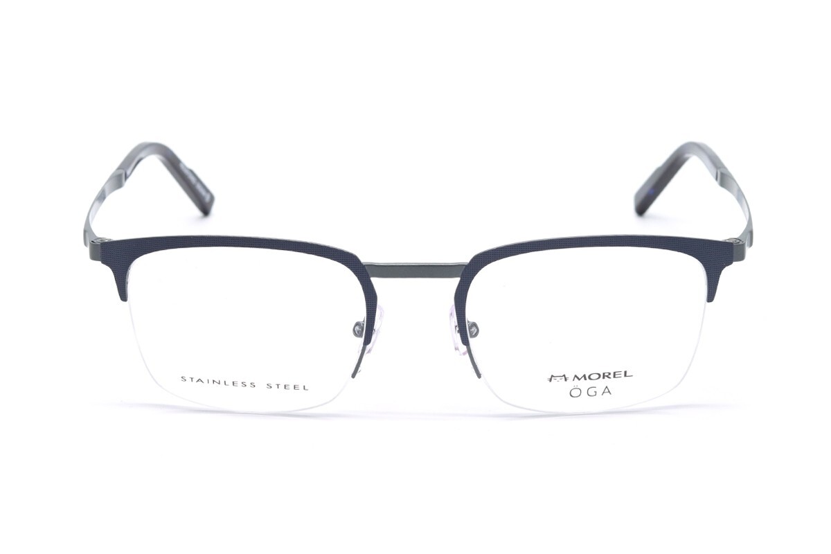Оправа для оптических очков OGA Morel 10157O BG12 сине-зеленая в полуободковой оправе 56-22-155 32490₽