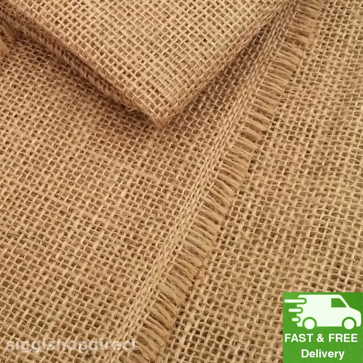 2m length Pure Jute Hessian Burlap Fabric Wedding Craft Upholstery DIY 1m wide