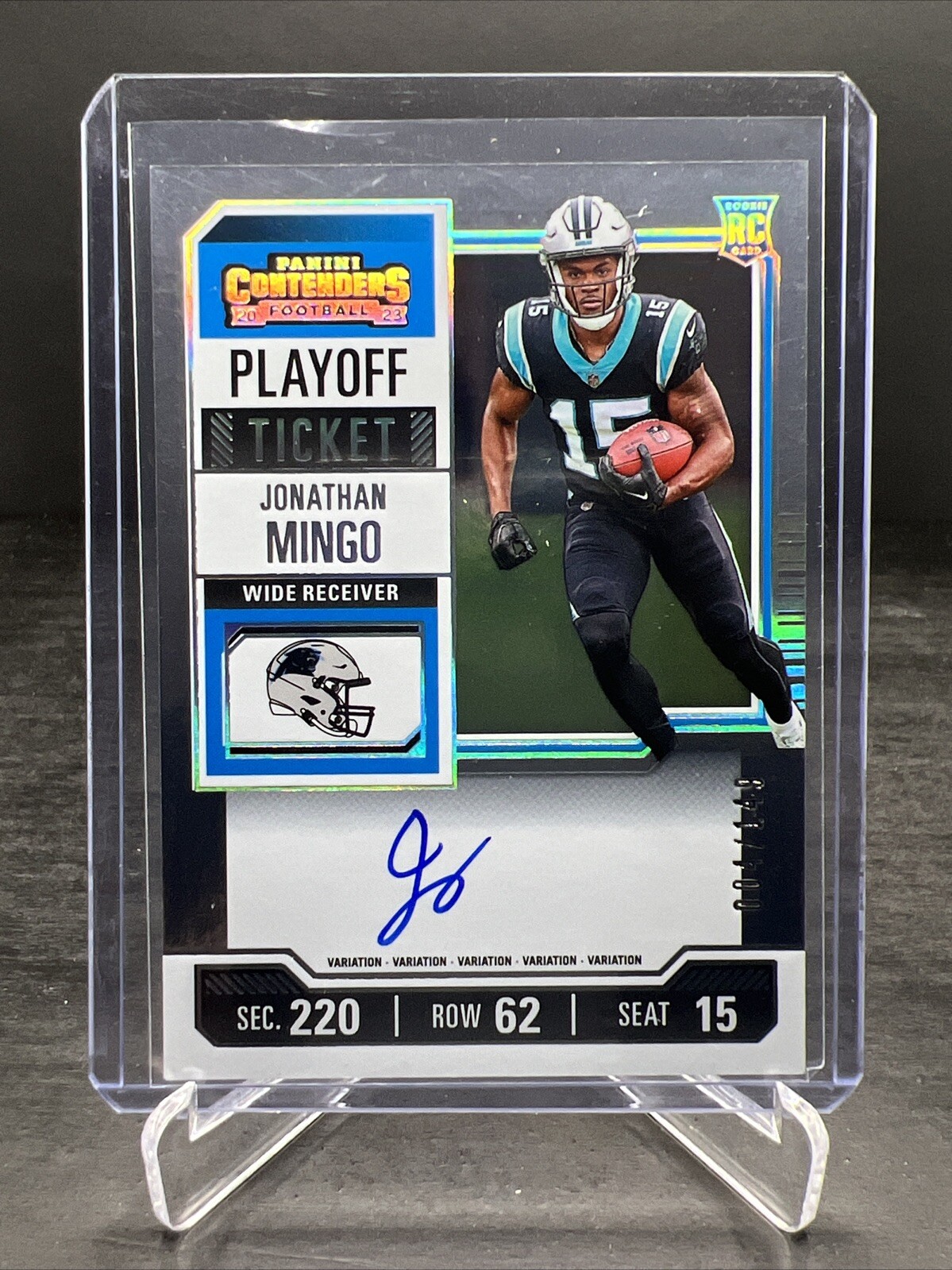 2023 Contenders Jonathan Mingo RC Variation Playoff Ticket Auto /149 #119