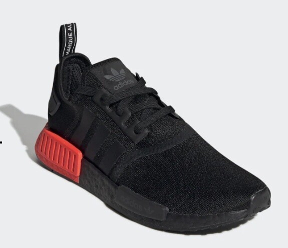 adidas nmd black solar red