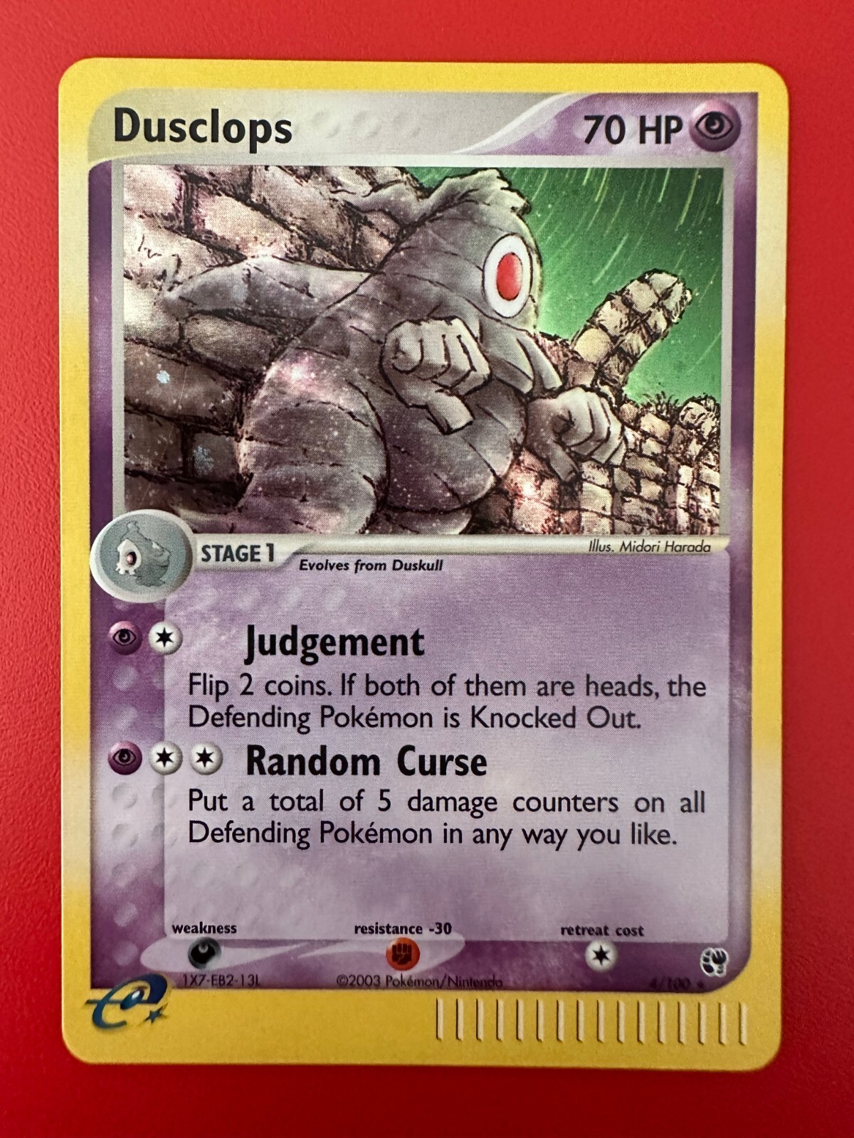 DUSCLOPS 4/100 EX Sandstorm holo rare Pokemon card LP-NM (read)