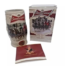 2014 Budweiser Holiday Stein Anheuser Busch Collectible NEW IN BOX W/ COA