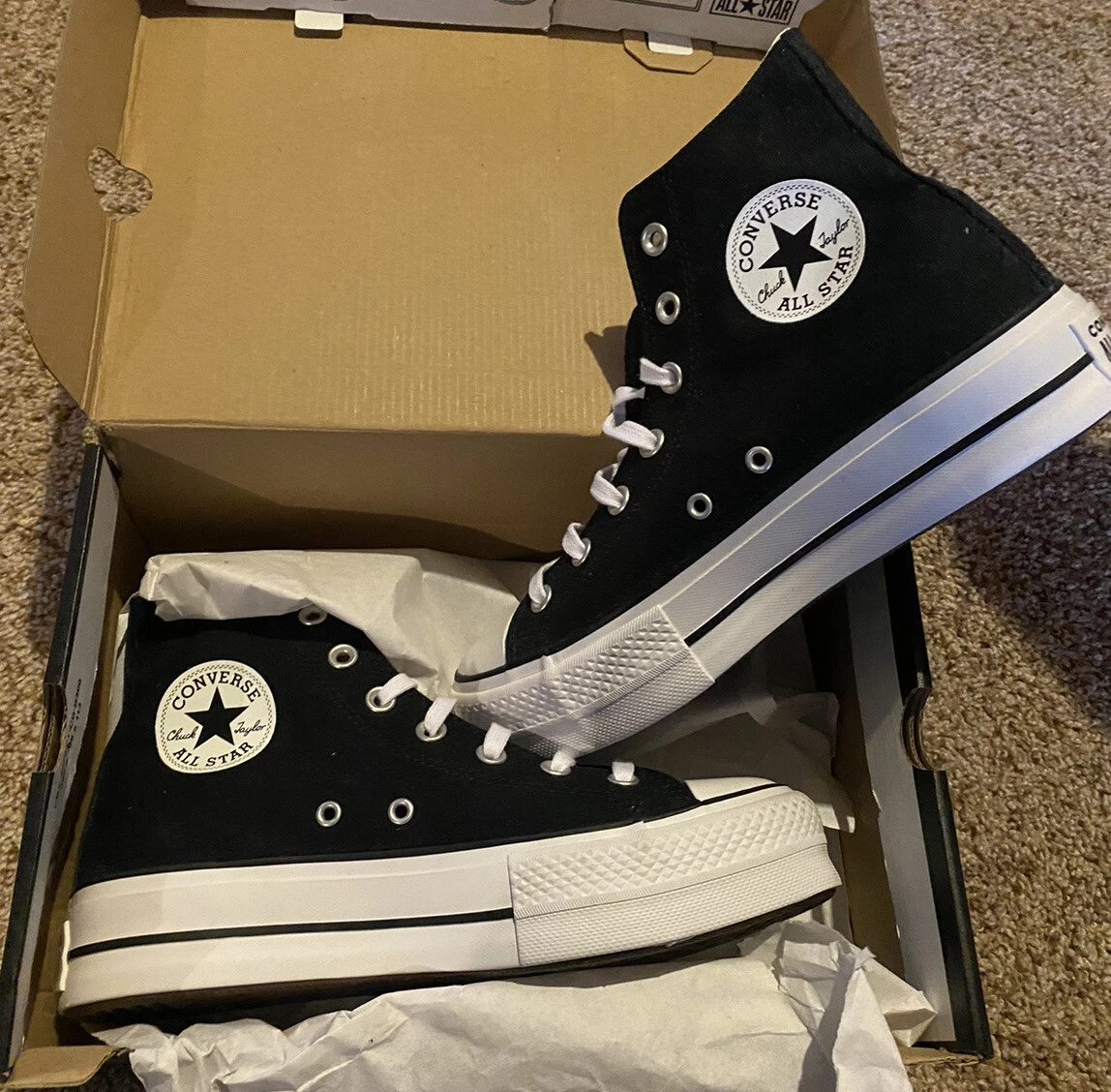 Handschrift verhaal Informeer BRAND NEW Converse Platform All Star Hi-tops Men 7 Women 8.5 Black | eBay