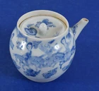 Japanese Edo Period Blue White Arita Porcelain Kyusu Side Handle Teapot