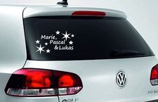 Baby Aufkleber Autoaufkleber Heckscheibe Drillinge Kinder Geschwister Name 48