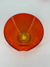 Vintage Ruby Red Bottle Vase, Rainbow Art Glass, Hand Blown, Original Sticker