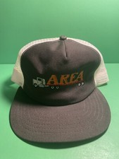 vintage area trucking snapback trucker hat Cap made in usa brown