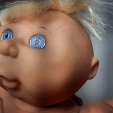 Vtg 1995 Mattel Cabbage Patch Kid Blonde Hair Blue Eyes - flaws and no clothes