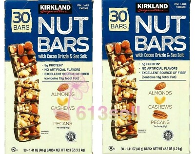 2 Packs Kirkland Signature Nut Bars 30 ct 42.3 oz each Pack