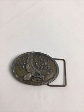 Vtg "The Right To Bear Arms" 2nd Amendment Gun Rights Metal Belt Buckle Eagle