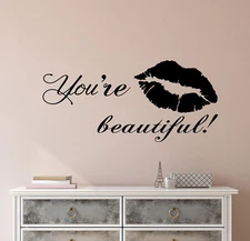 Vinyl Wall Decal Stickers Inspirational Beauty Quote You're Beautiful 2609ig