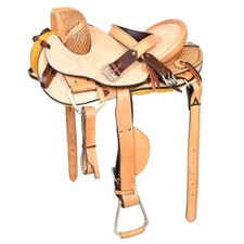 Premium Western Leather Saddle with Skirting Durable Stylish