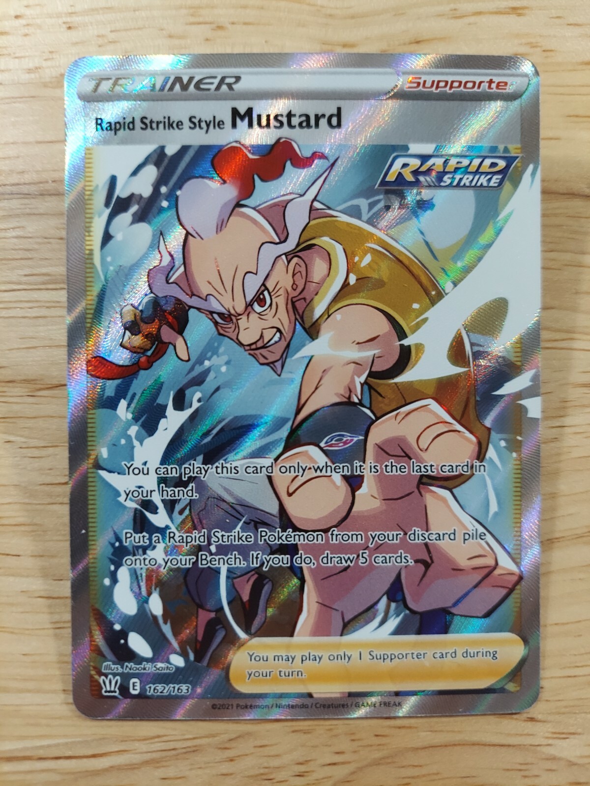 Rapid Strike Style Mustard 162/163 Battle Styles NM Full Art Ultra Rare Pokemon