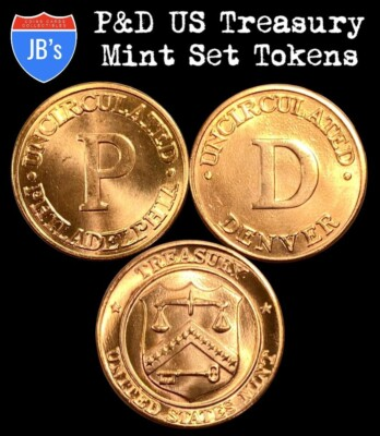 #ad 2 Coin Set P amp; D US Mint Treasury Coins Tokens UNCIRCULATED *JB#x27;s Coins* $2.48