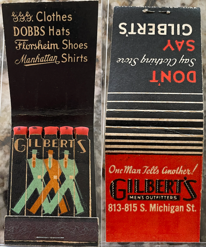 Gilbert's Men's Fashion & Clothing FEATURE MATCHBOOK - Full Unstruck STYLE