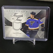 2023-24 UD Artifacts Tage Thompson Threads of Time Game Used Jersey #TT-TT Blues