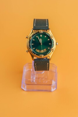 Seiko H801-6098 Green Dial Ana-Digi Chrono 38mm Mens Quartz Watch