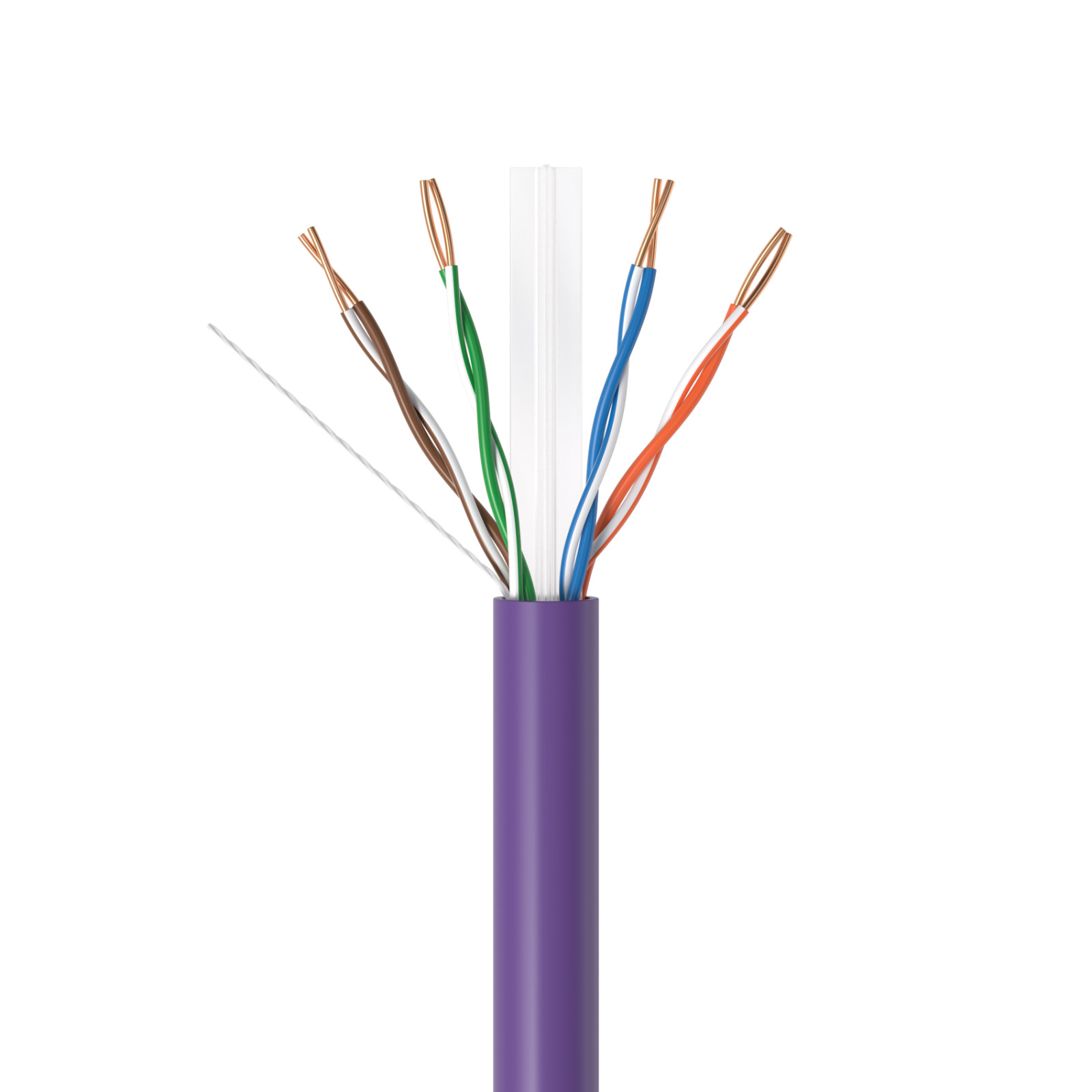 1000FT CAT6 Purple ETL CMR Ethernet Cable UTP Solid Copper 23AWG 550Mhz Wire
